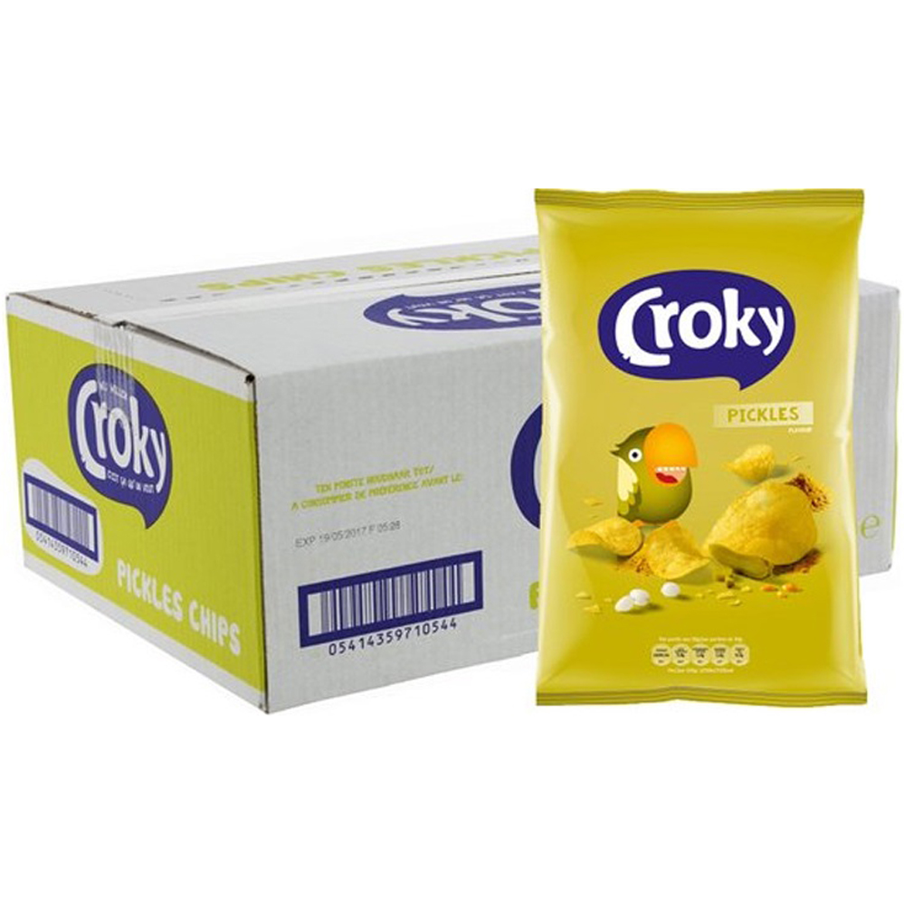 Carton Croky Chips Saveur Pickles 20 Pièces De 40Gr 