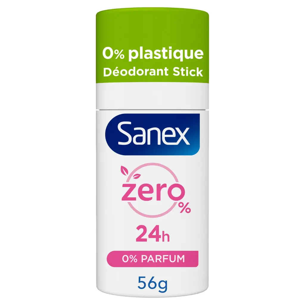 Sanex Déodorant Solide Stick Zéro 0% Sans Parfum - 56Gr