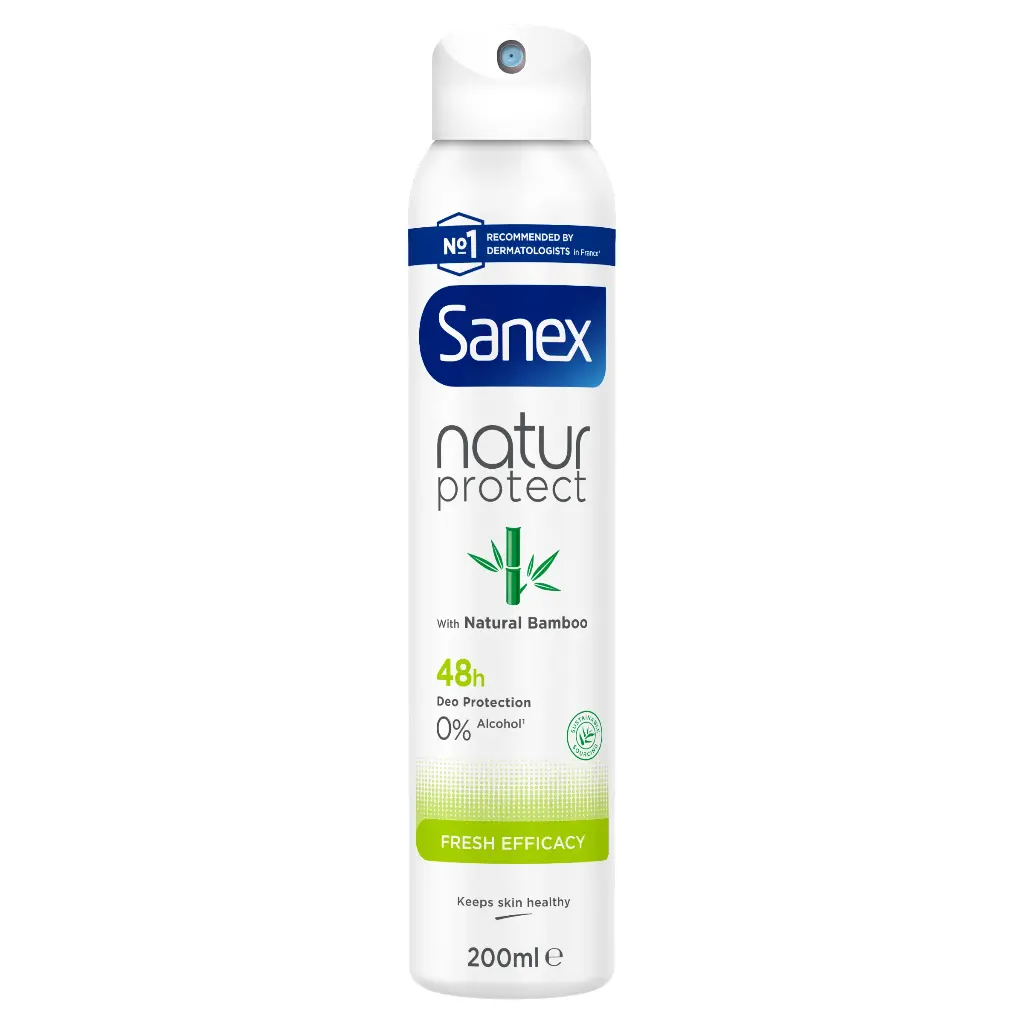 Sanex Déodorant Spray Natur Protect Fresh Efficacité Bambou - 200Ml