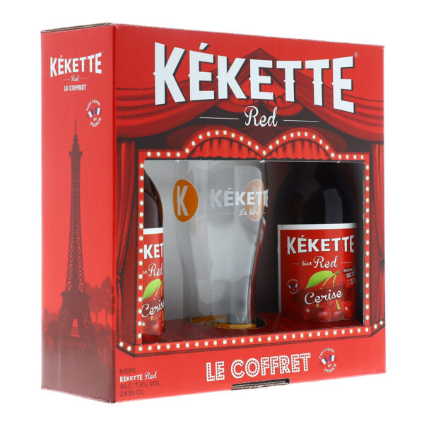 Coffret Kékette Red Cerise 2x33cl + 1 Verre