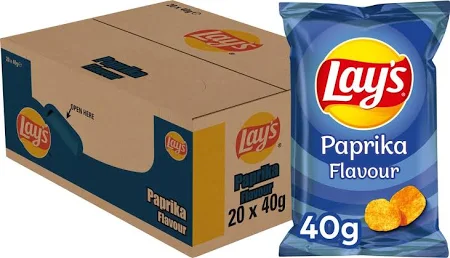 Carton Lay's Chips Saveur Paprika 20 Pièces De 40Gr 