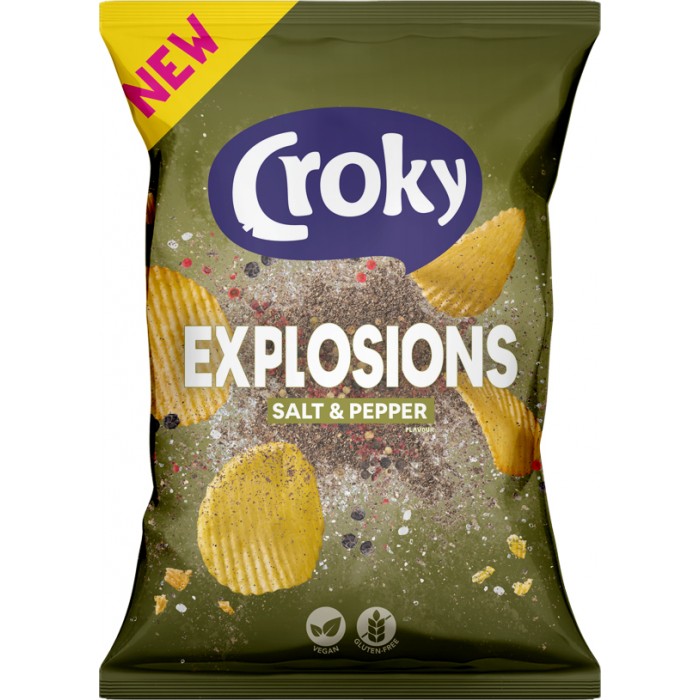 Carton Croky Chips Explosions Poivre et Sel 20 Pièces De 40Gr