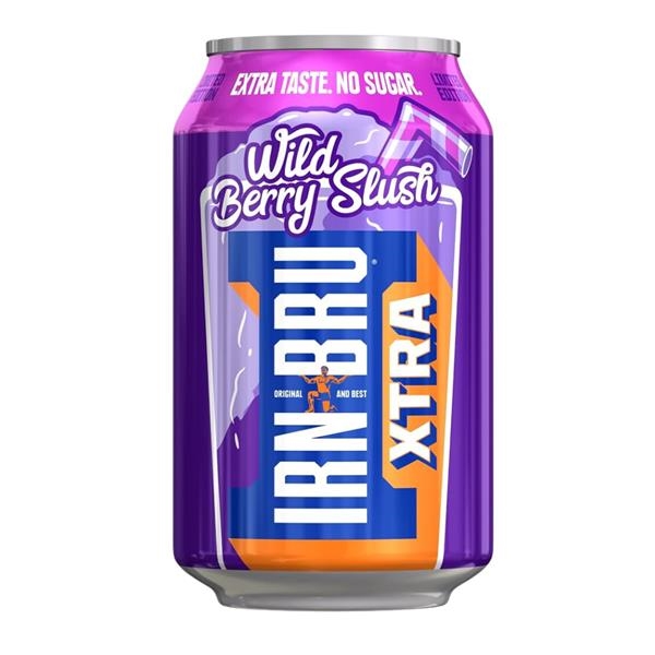 DESTOCKAGE Irn-Bru Xtra Baies sauvages Slush 330 ml x 24 pc DLC 30/11/24 