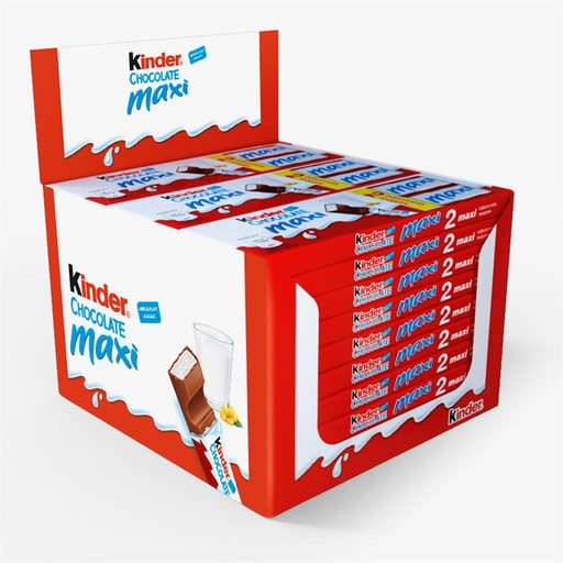 Carton Kinder Chocolat Maxi T2 42 Pièces De 21 Gr 