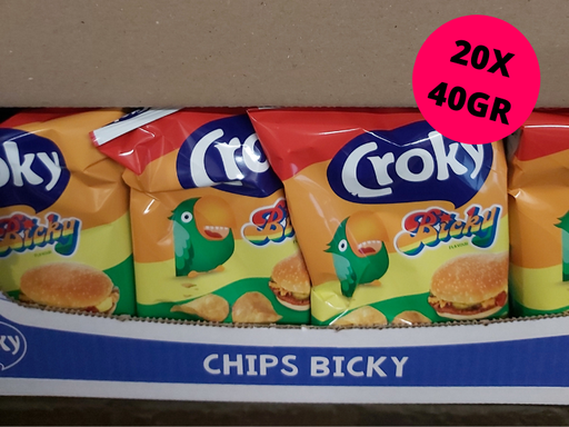 Carton Croky Chips Saveur Bicky 20 Pièces De 40Gr 