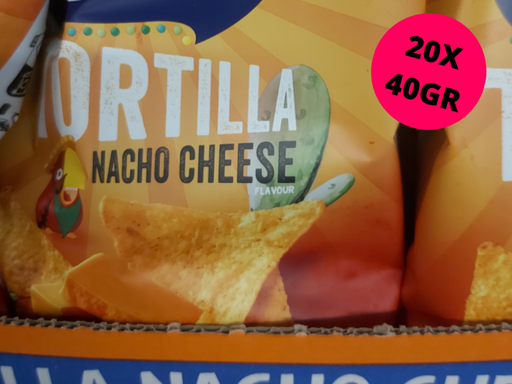 Carton Croky Chips Saveur Tortilla Nacho Cheese 20 Pièces De 40Gr 