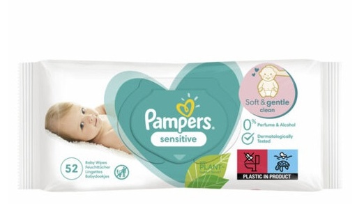 Pampers Lingettes Bébé Sensitive 52 Lingettes