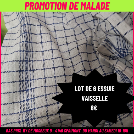 LOT DE 6 ESSUIE VAISSELLE