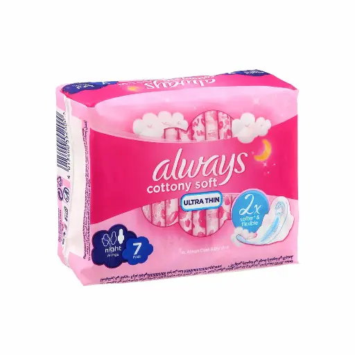 Always Serviettes Hygiéniques 3 Longues Coton Soft 7 Pièces